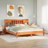 Cama con estantería sin colchón madera maciza marrón 200x200