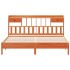 Cama con estantería sin colchón madera maciza marrón 200x200