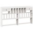 Cama con estantería sin colchón madera maciza blanca 180x200