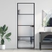 Puerta interior delgada negra vidrio y aluminio 76x201,5 cm