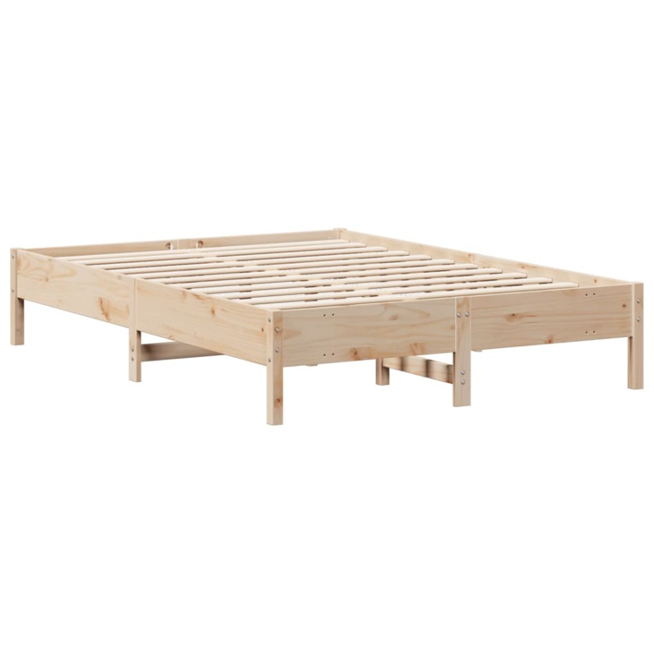 Cama con estantería sin colchón madera maciza de pino