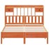 Cama con estantería sin colchón madera maciza marrón 150x200