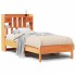 Cama con estantería sin colchón madera maciza marrón 100x200