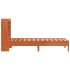 Cama con estantería sin colchón madera maciza marrón 100x200