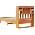 Cama con estantería sin colchón madera maciza marrón 100x200