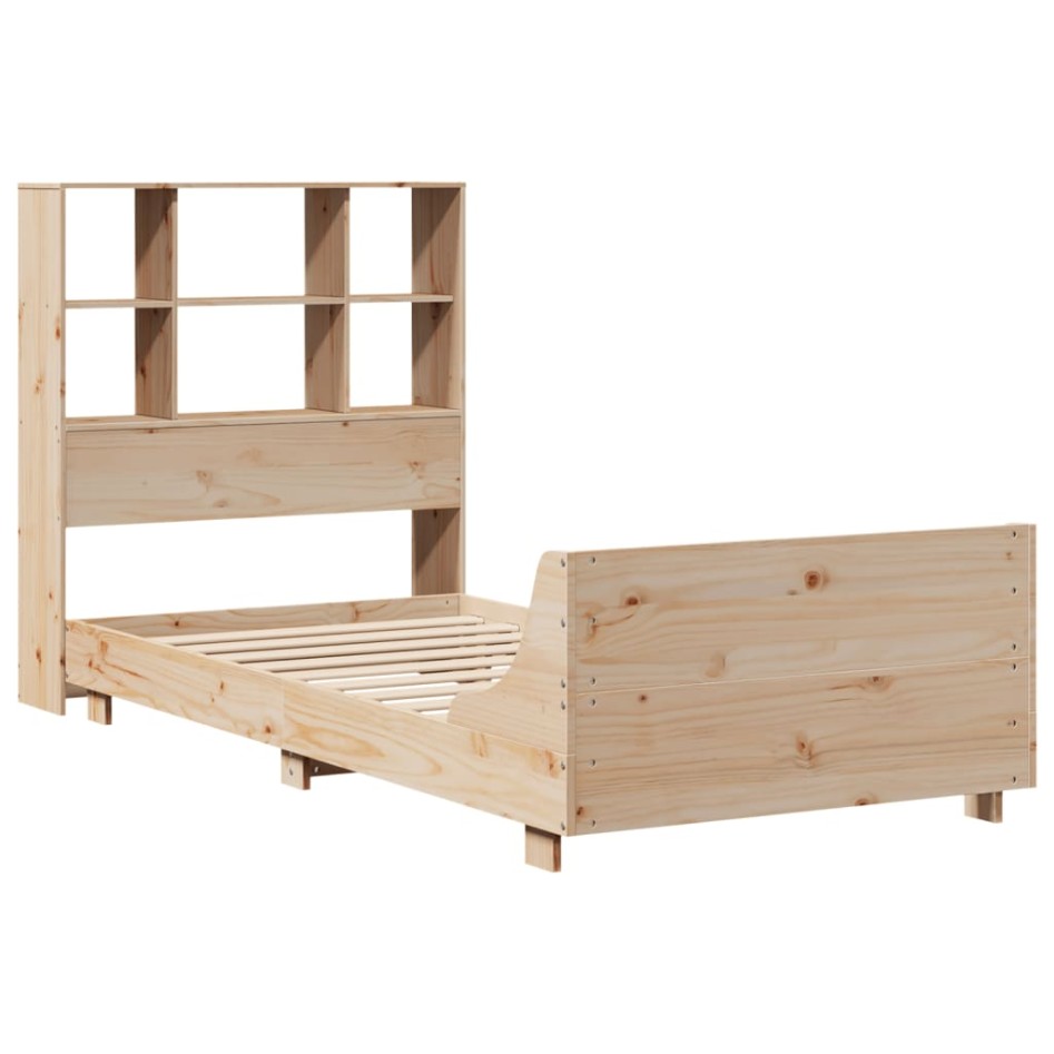 Estructura de cama sin colchón madera maciza de pino 100x200