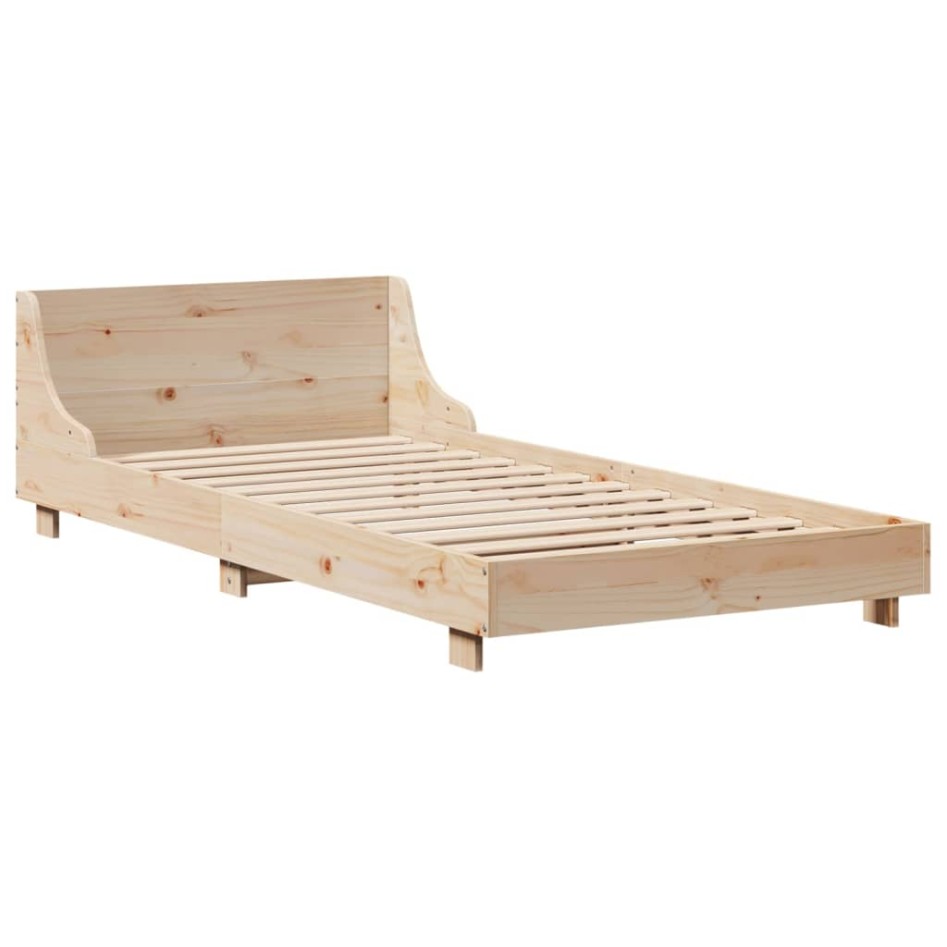 Estructura de cama sin colchón madera maciza de pino 100x200