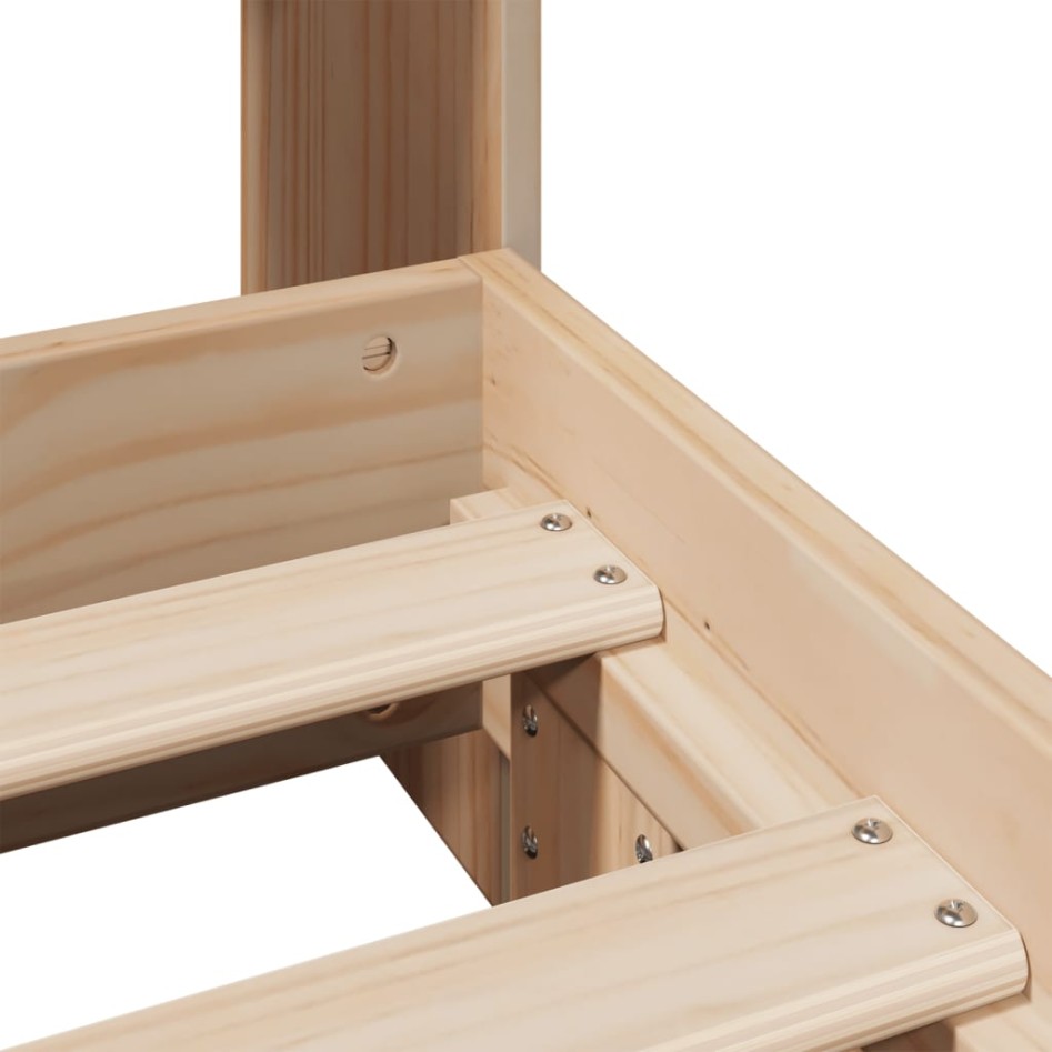 Estructura de cama sin colchón madera maciza de pino 100x200