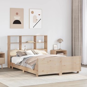 Estructura de cama sin colchón madera maciza de pino 135x190