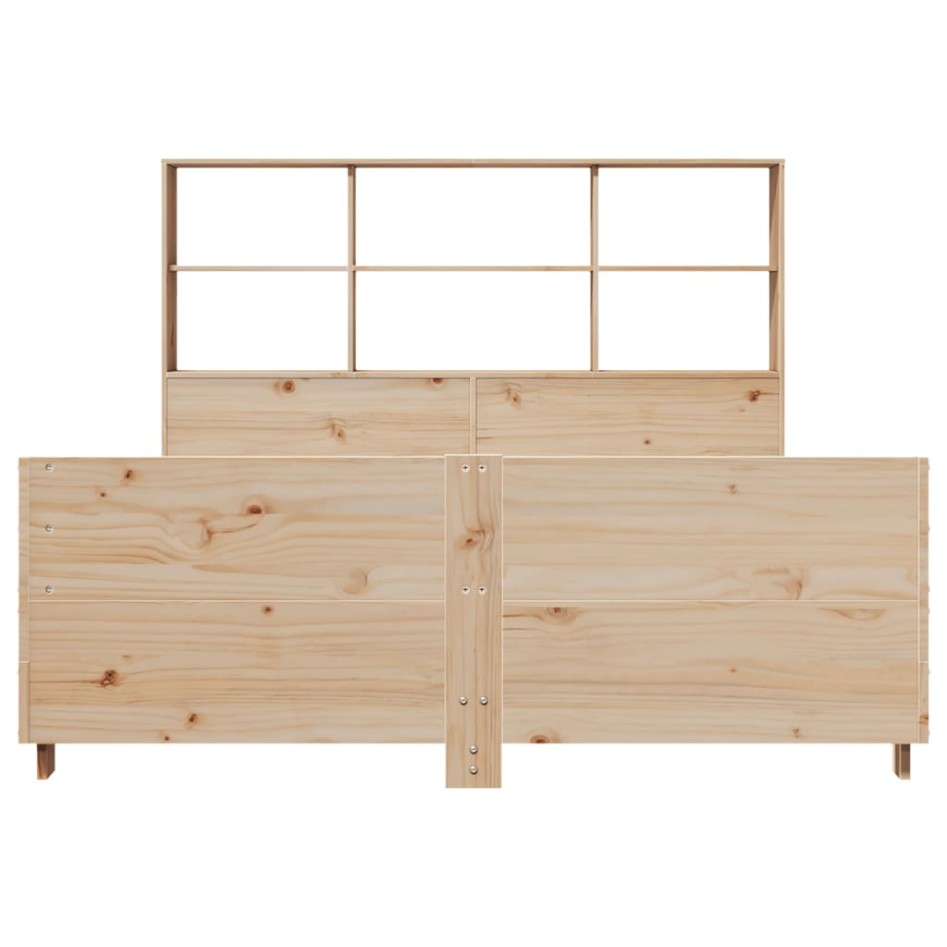 Estructura de cama sin colchón madera maciza de pino 135x190