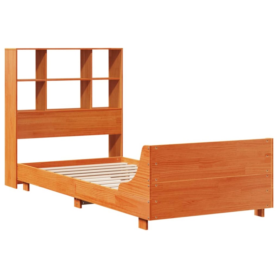 Estructura de cama sin colchón madera maciza marrón 90x190