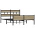 Estructura de cama sin colchón metal roble Sonoma 160x200