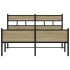 Estructura de cama sin colchón metal roble Sonoma 160x200