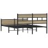 Estructura de cama sin colchón metal roble Sonoma 160x200