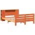Cama sin colchón madera maciza de pino marrón cera 120x200