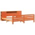 Cama sin colchón madera maciza de pino marrón cera 180x200