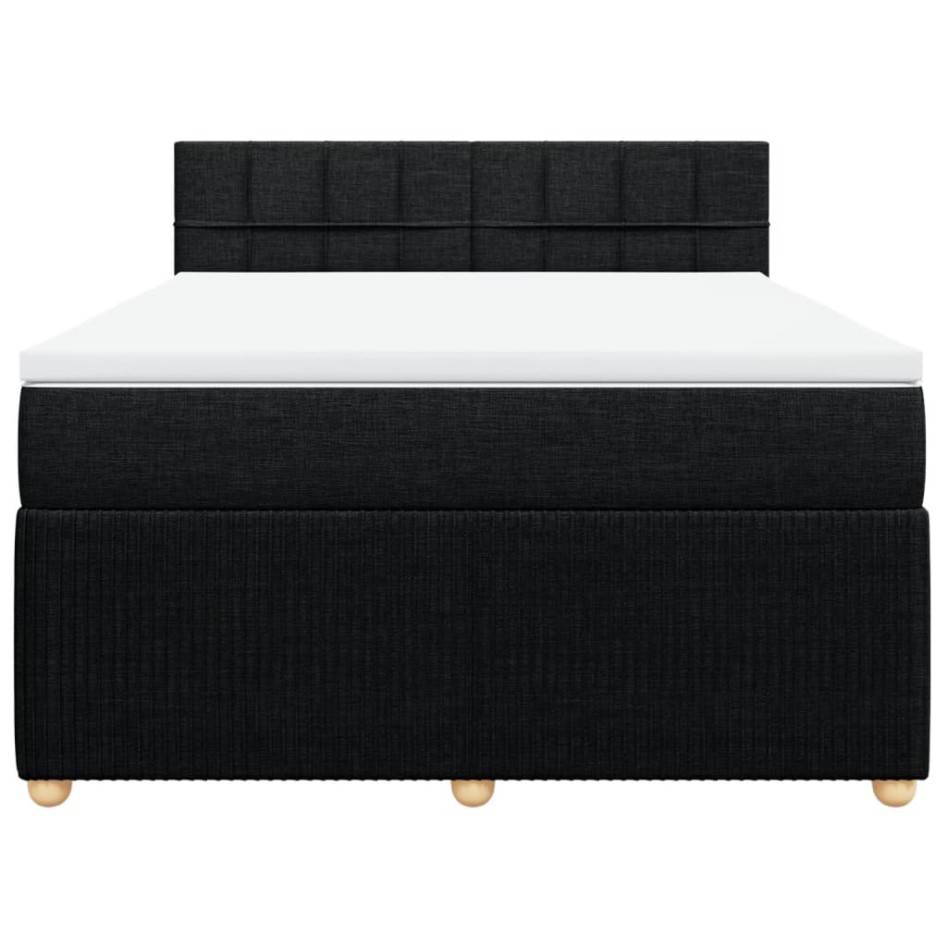 Cama box spring con colchón tela negro 140x190
