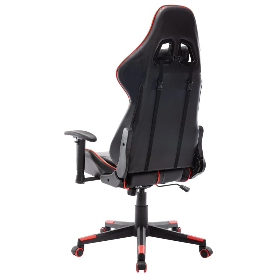 Silla de gaming de cuero sintético negro y