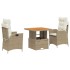 Set comedor de jardín 3 pzas con cojines ratán sintético