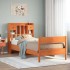 Sofá con estantería sin colchón madera maciza marrón 90x200