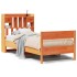 Sofá con estantería sin colchón madera maciza marrón 90x200