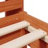 Sofá con estantería sin colchón madera maciza marrón 90x200