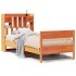 Cama con estantería sin colchón madera maciza marrón 90x190