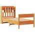 Cama con estantería sin colchón madera maciza marrón 90x190