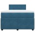 Cama box spring con colchón terciopelo azul 120x190