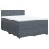 Cama box spring con colchón terciopelo gris oscuro 140x190
