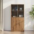 Aparador alto con puertas madera roble artisian 68x37x142