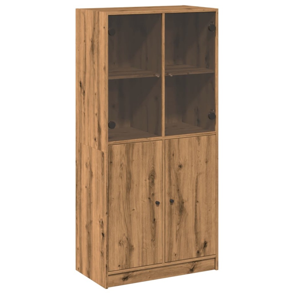 Aparador alto con puertas madera roble artisian 68x37x142