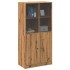 Aparador alto con puertas madera roble artisian 68x37x142