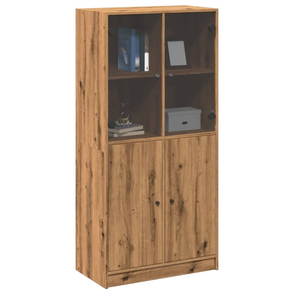Aparador alto con puertas madera roble artisian 68x37x142