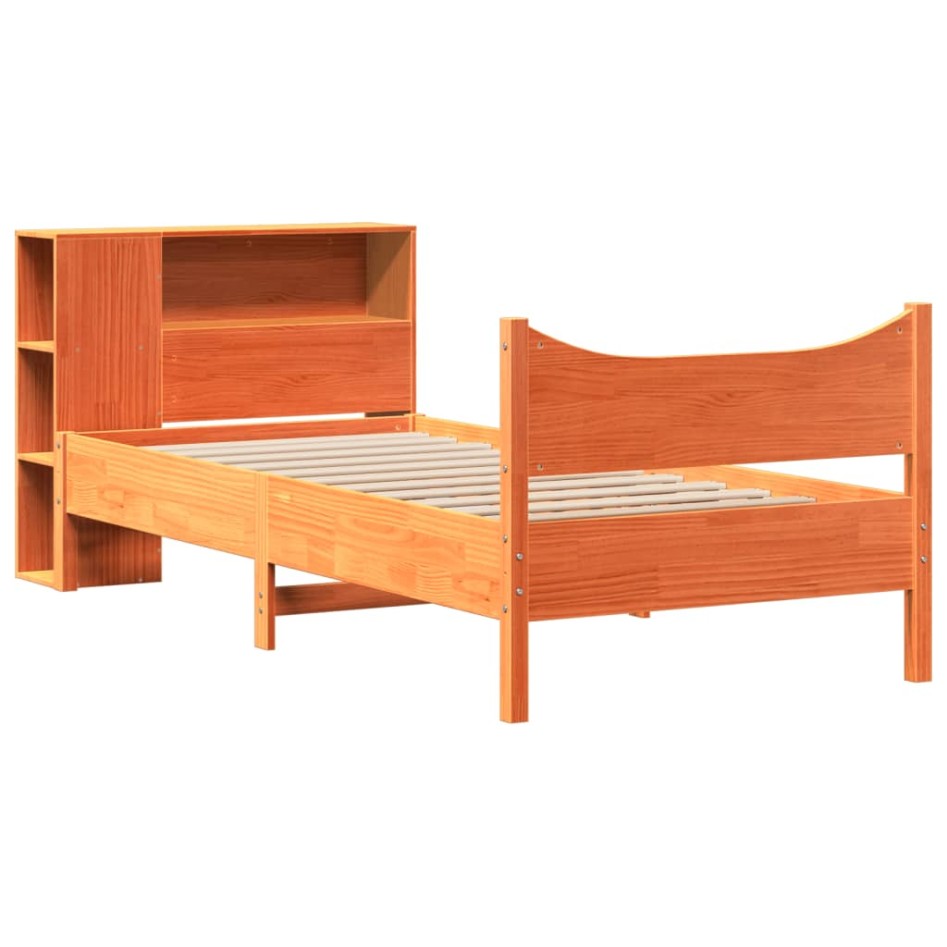 Estructura de cama sin colchón madera maciza marrón 75x190