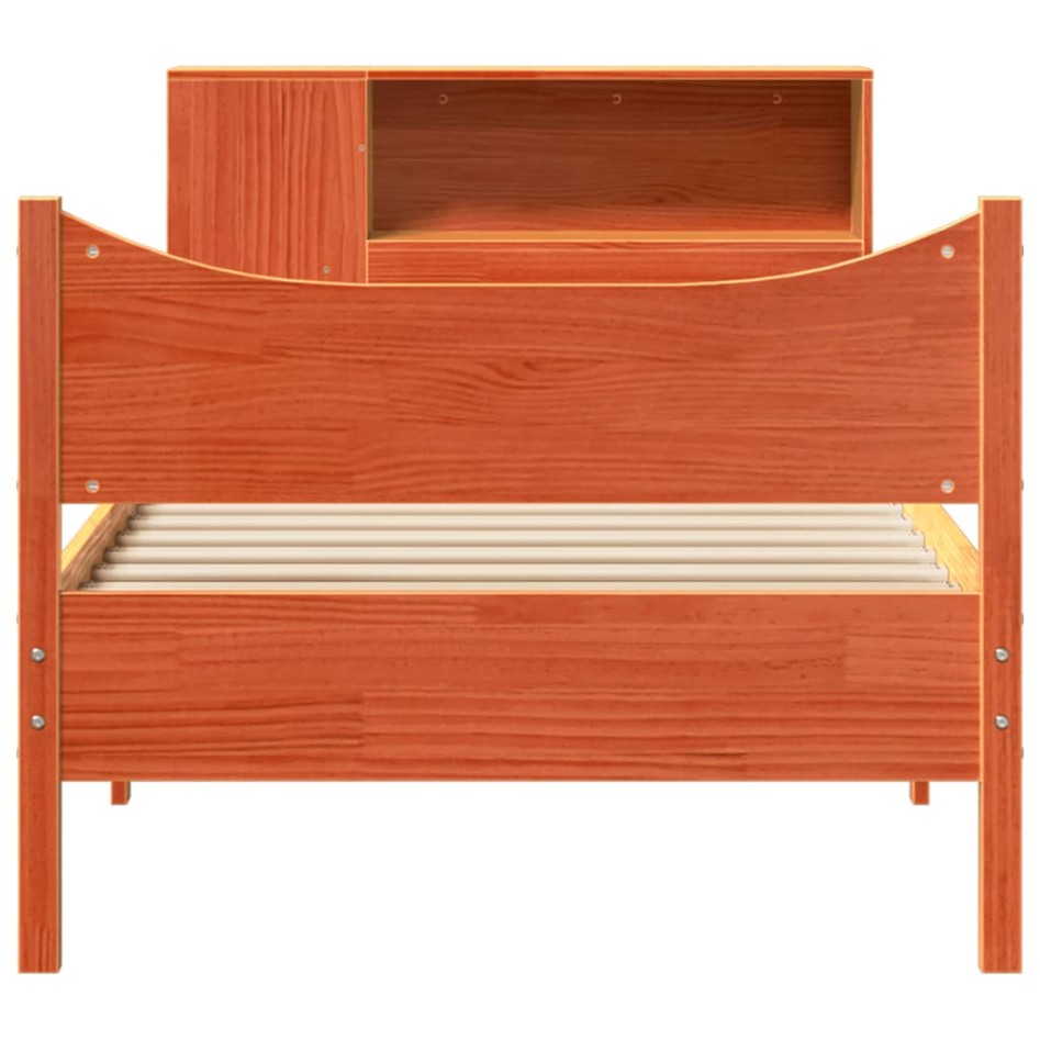 Estructura de cama sin colchón madera maciza marrón 75x190
