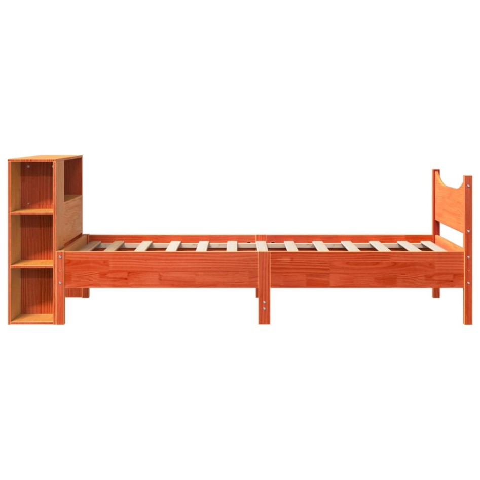 Estructura de cama sin colchón madera maciza marrón 75x190