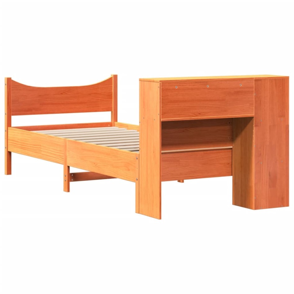Estructura de cama sin colchón madera maciza marrón 75x190