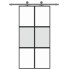 Puerta corredera vidrio templado y aluminio negra 102,5x205