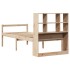 Cama con estantería sin colchón madera maciza de pino