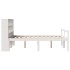Cama con estantería sin colchón madera maciza blanca 150x200