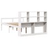 Cama con estantería sin colchón madera maciza blanca 150x200