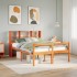 Cama con estantería sin colchón madera maciza marrón