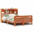 Cama con estantería sin colchón madera maciza marrón 160x200