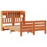 Cama con estantería sin colchón madera maciza marrón 160x200