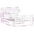 Cama con estantería sin colchón madera maciza marrón 160x200