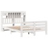 Cama con estantería sin colchón madera maciza blanca 150x200
