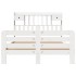 Cama con estantería sin colchón madera maciza blanca 150x200