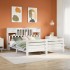 Cama con estantería sin colchón madera maciza blanca 180x200