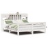 Cama con estantería sin colchón madera maciza blanca 180x200